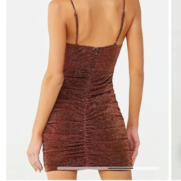 A.PEACH Ruched Glittered Cami Dress - Picture 4 of 4